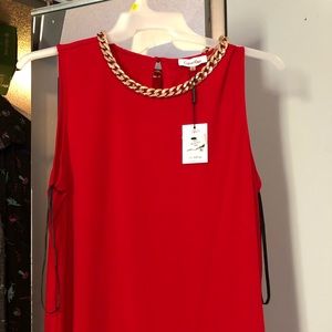 Calvin Klein Ruby Red sleeveless top NEW